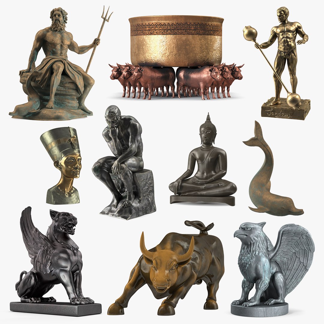 Bronze Sculptures Collection 8 3D model preview