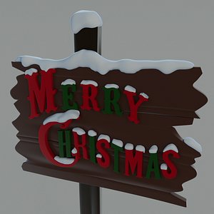 christmas sign decoration 3d x