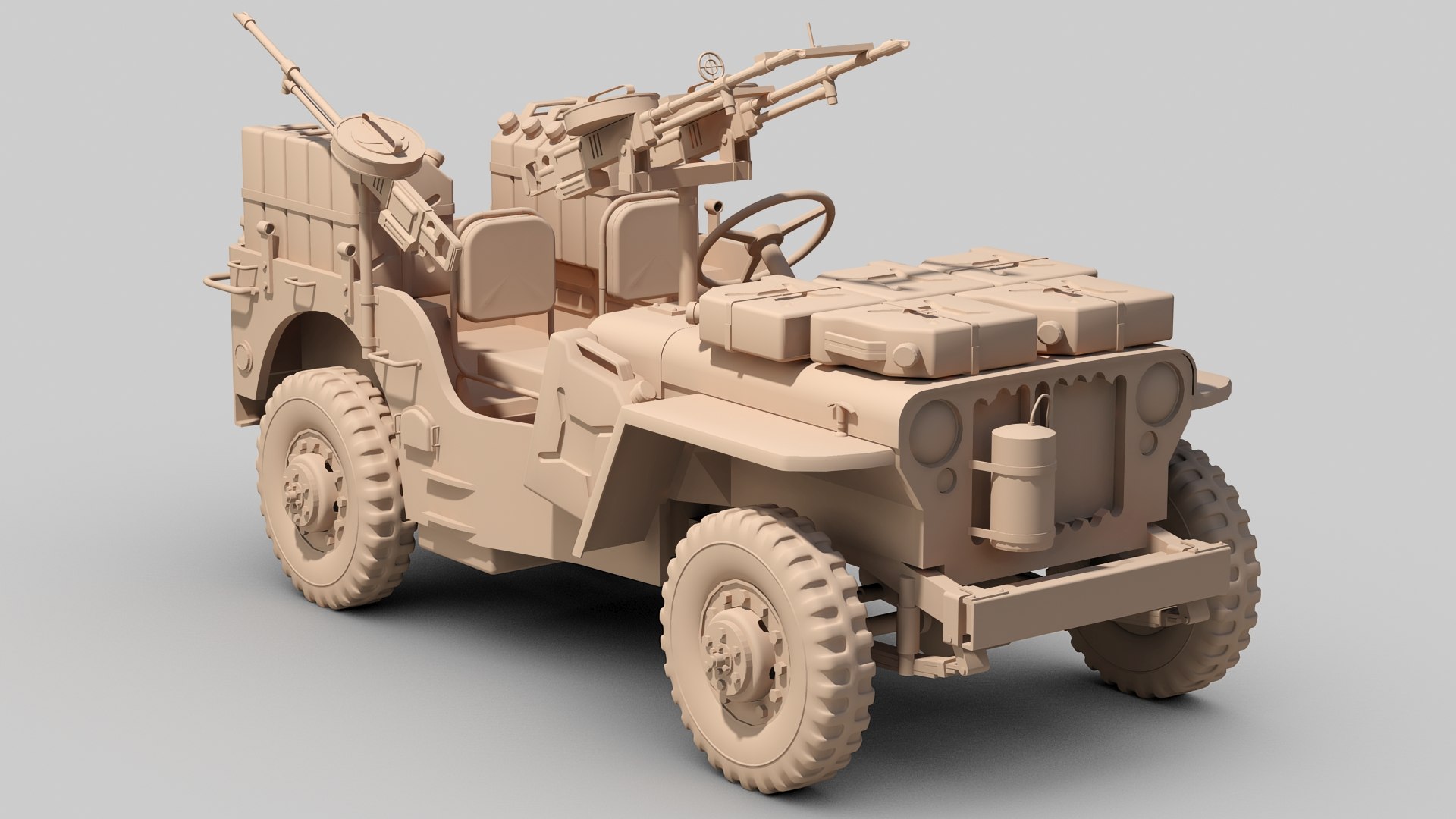 Ww2 Sas Desert Raider 3d Model