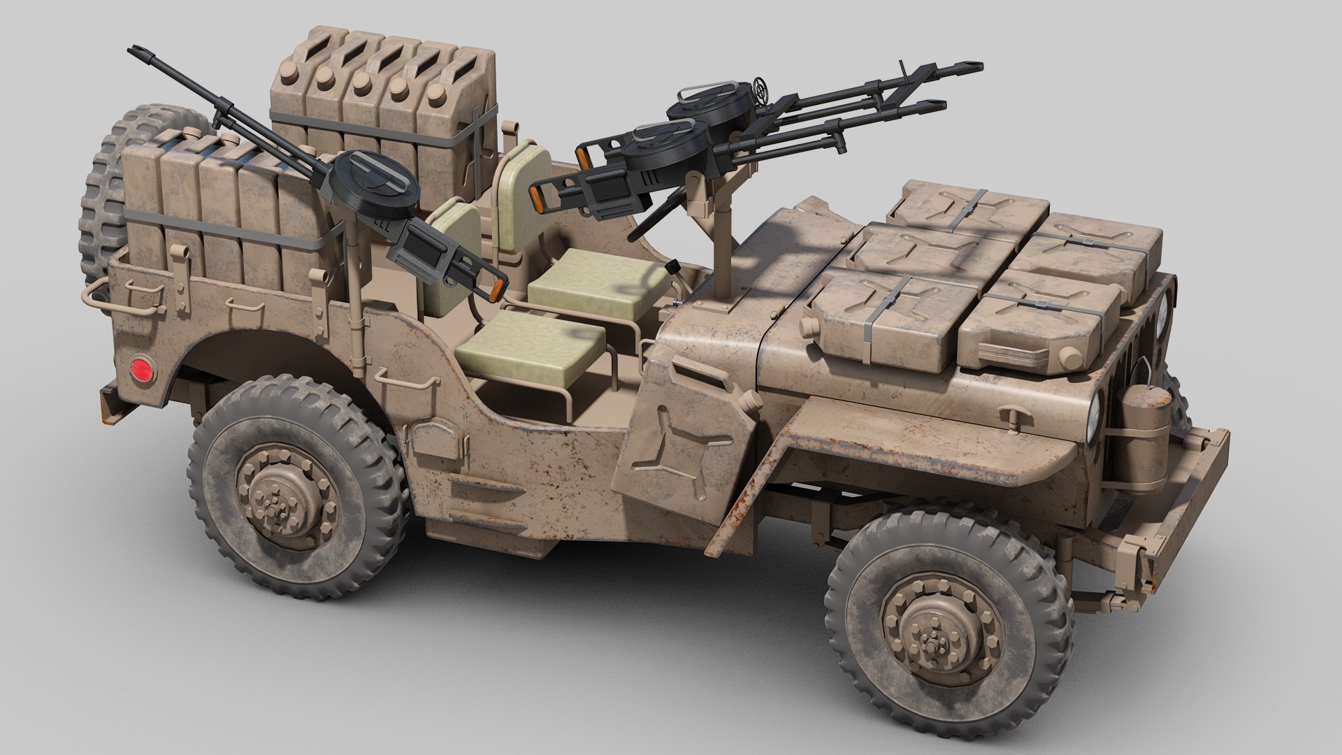 Ww2 Sas Desert Raider 3d Model