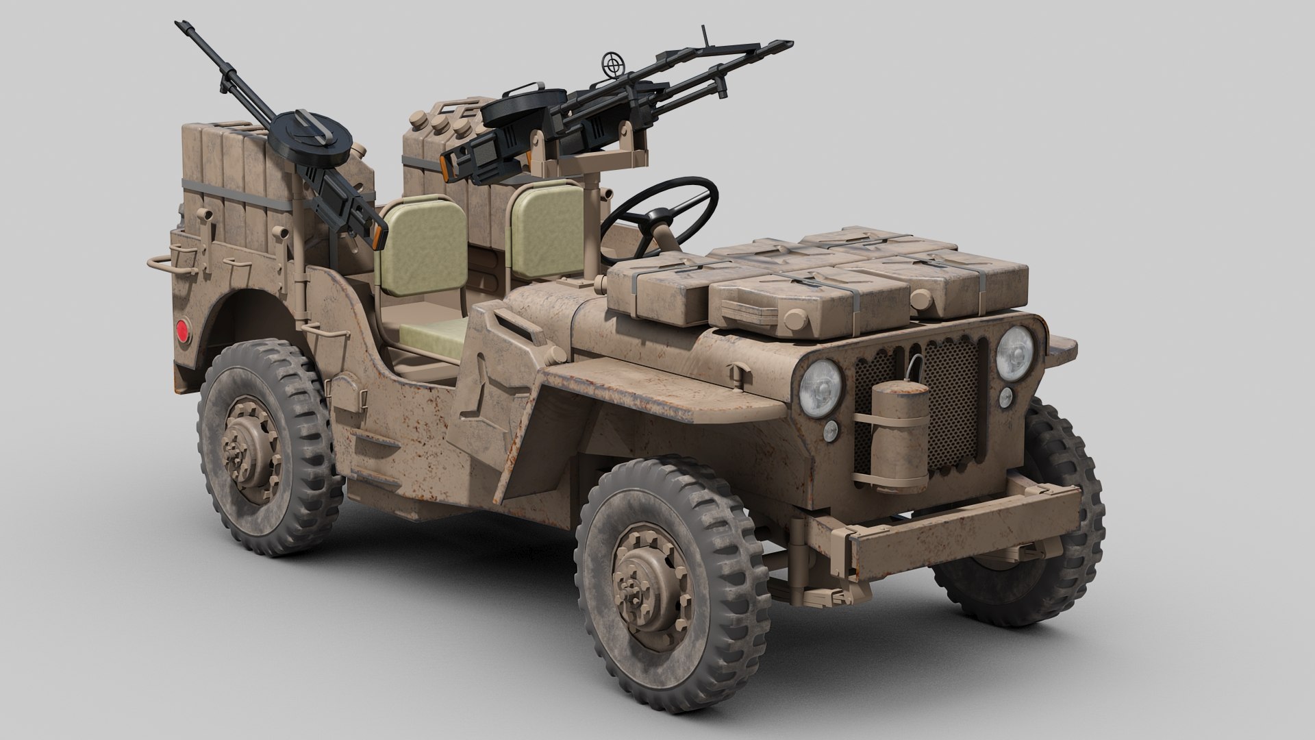 Ww2 Sas Desert Raider 3d Model