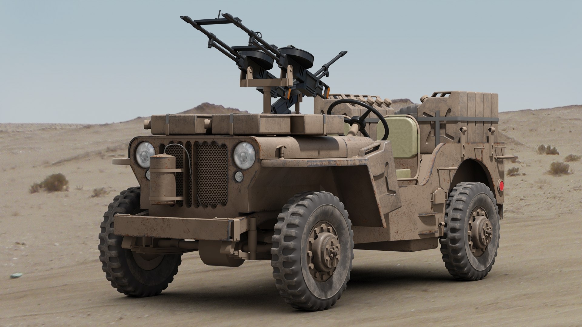 Ww2 Sas Desert Raider 3d Model