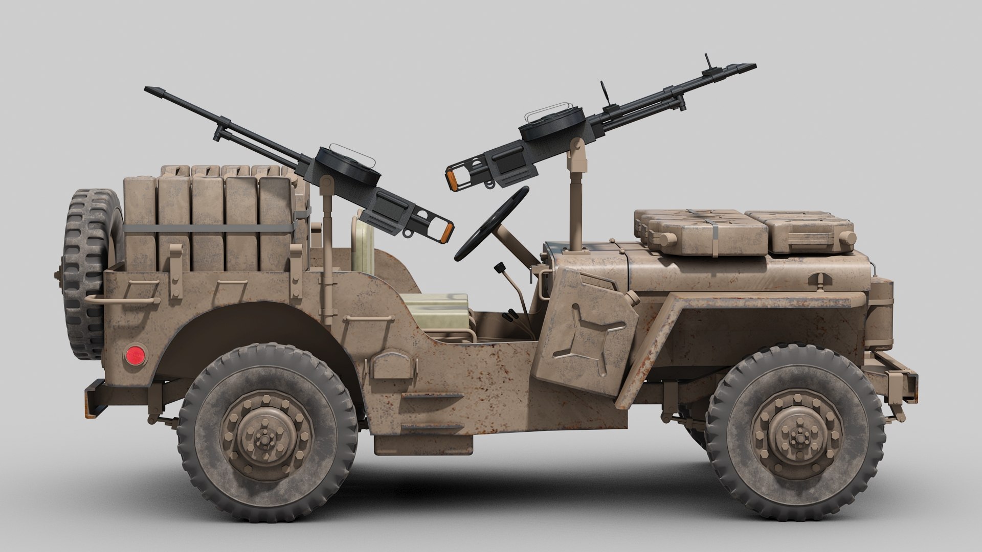 Ww2 Sas Desert Raider 3d Model