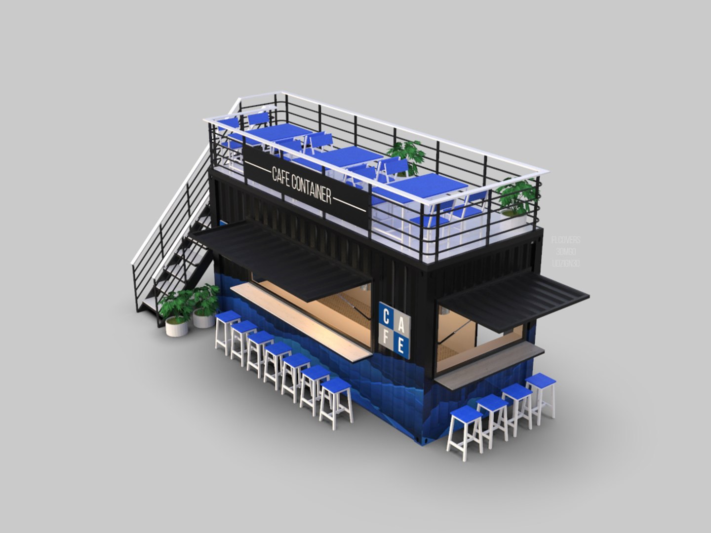 Mini Cafe Container 3D model - TurboSquid 2097972