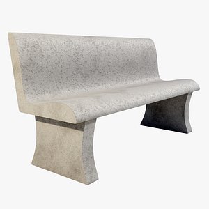 3D Concrete Bench model