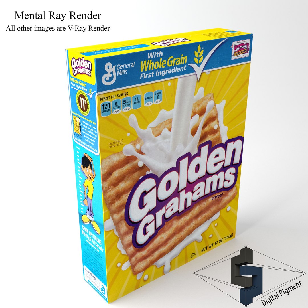 3ds Max General Golden Grahams Cereal Box