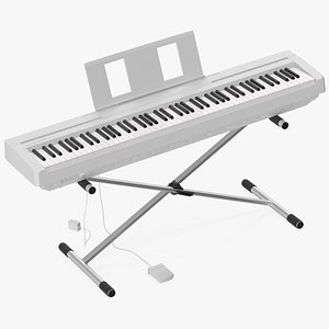 modelo 3d Piano digital Yamaha P45 montado en soporte - TurboSquid