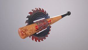 Baseball Bat with Saw 3D model