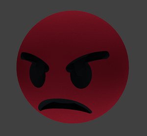 3D red emoji angry