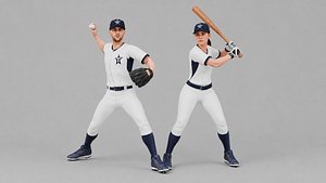 Baseball Players Pack Male Female - Rigged