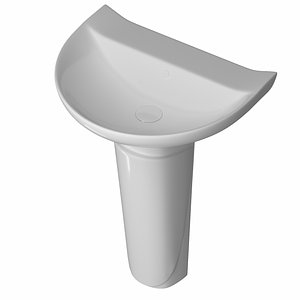 pedestal half wash basin 3D model