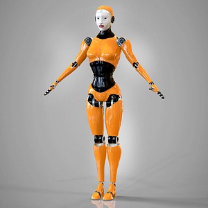 3D Robotic Girl model
