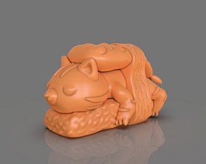 3D Nigiri Cat Art Toy model