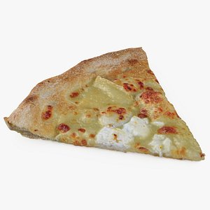 Four Cheese Pizza Slice 3D
