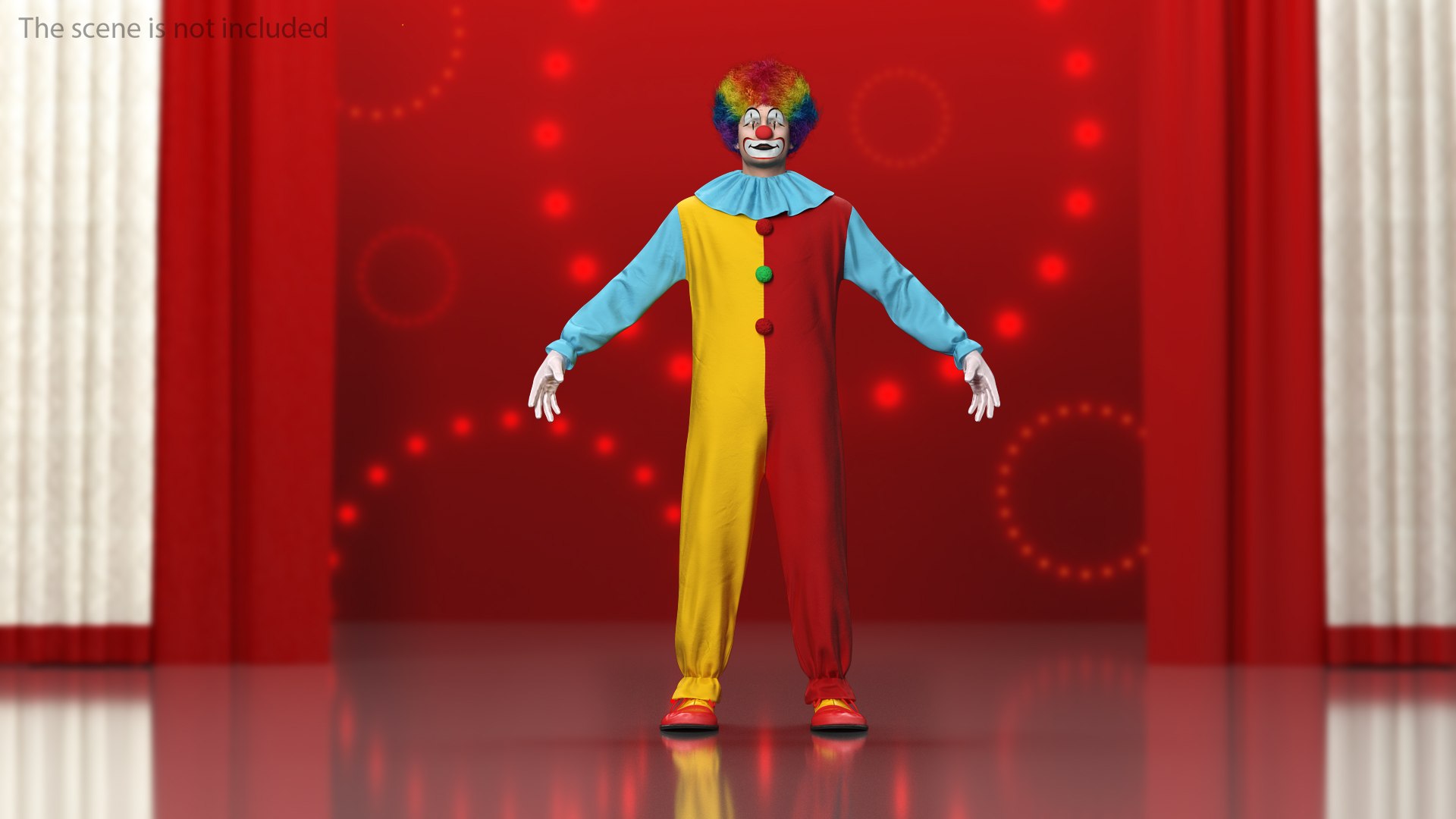 Funny Clown Costume 3D model preview