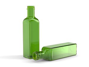 3D model glass olive oil bottle