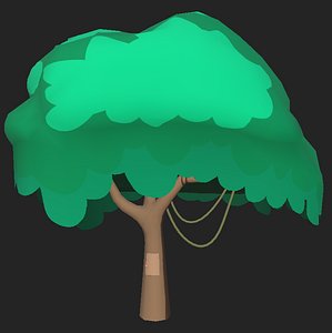 3D model cartoon tree