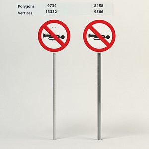 3d horn traffic sign