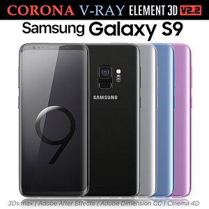 3D model samsung galaxy s9 colors