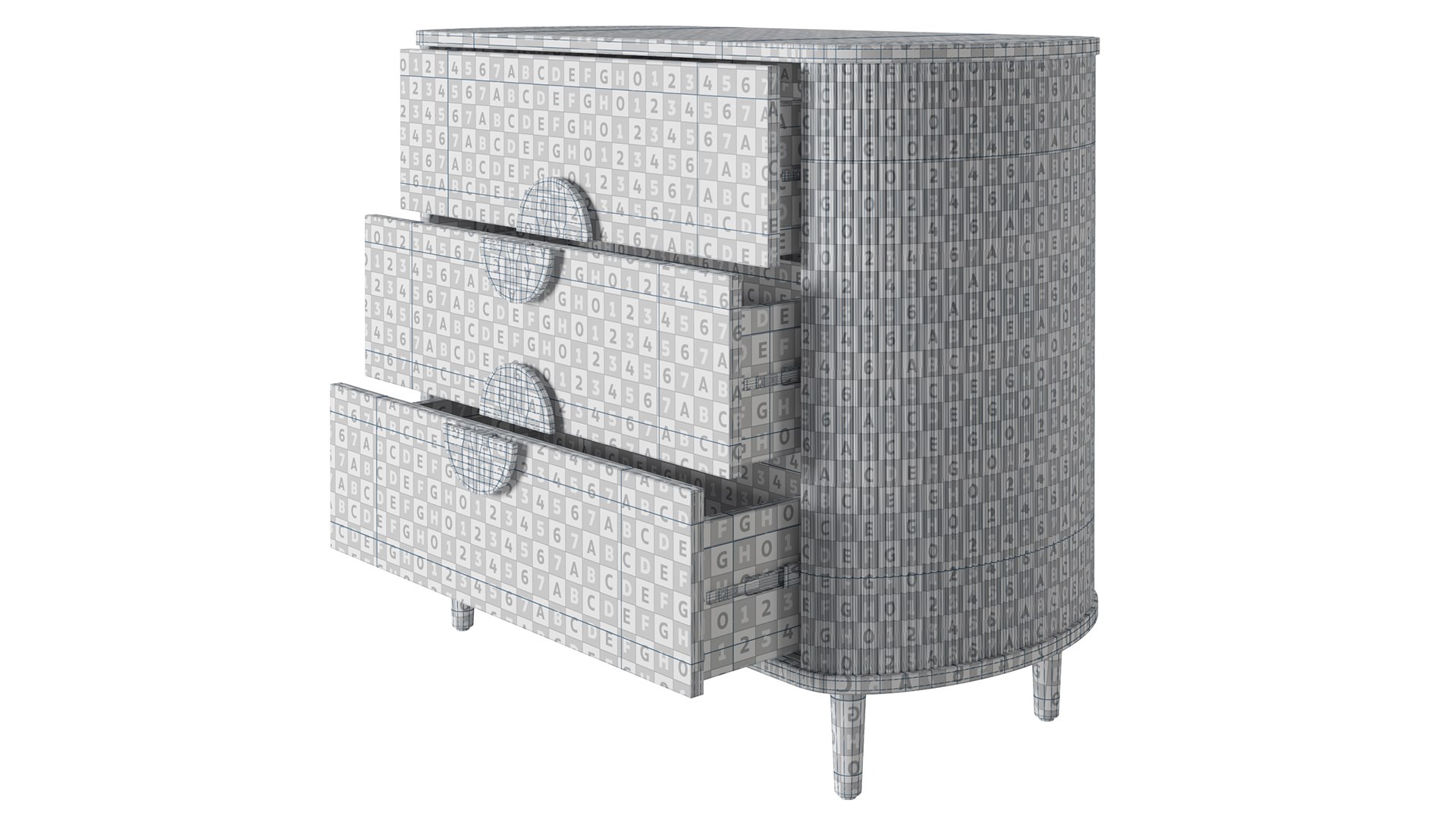 3D Crate And Barrel Roselle 3 Drawer Model TurboSquid 2194469