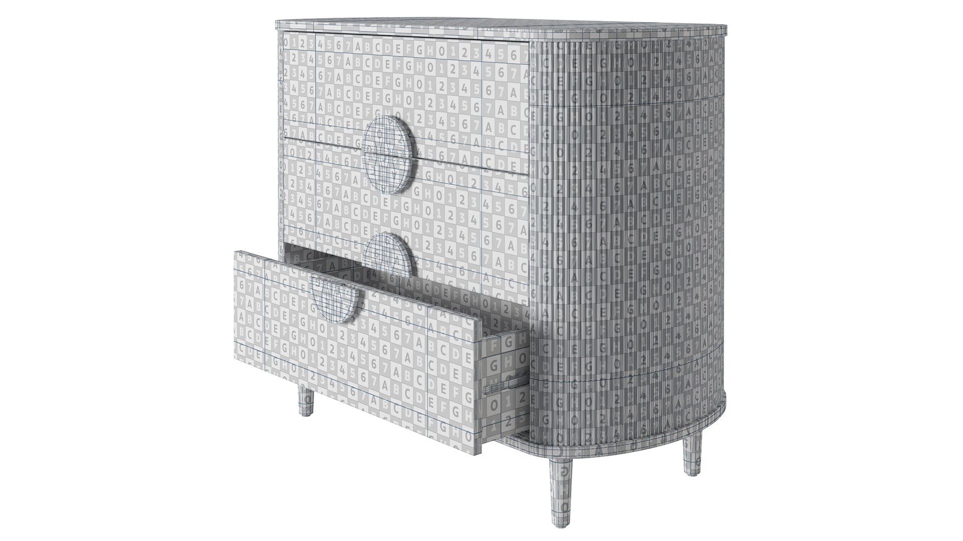 3D Crate And Barrel Roselle 3 Drawer Model TurboSquid 2194469