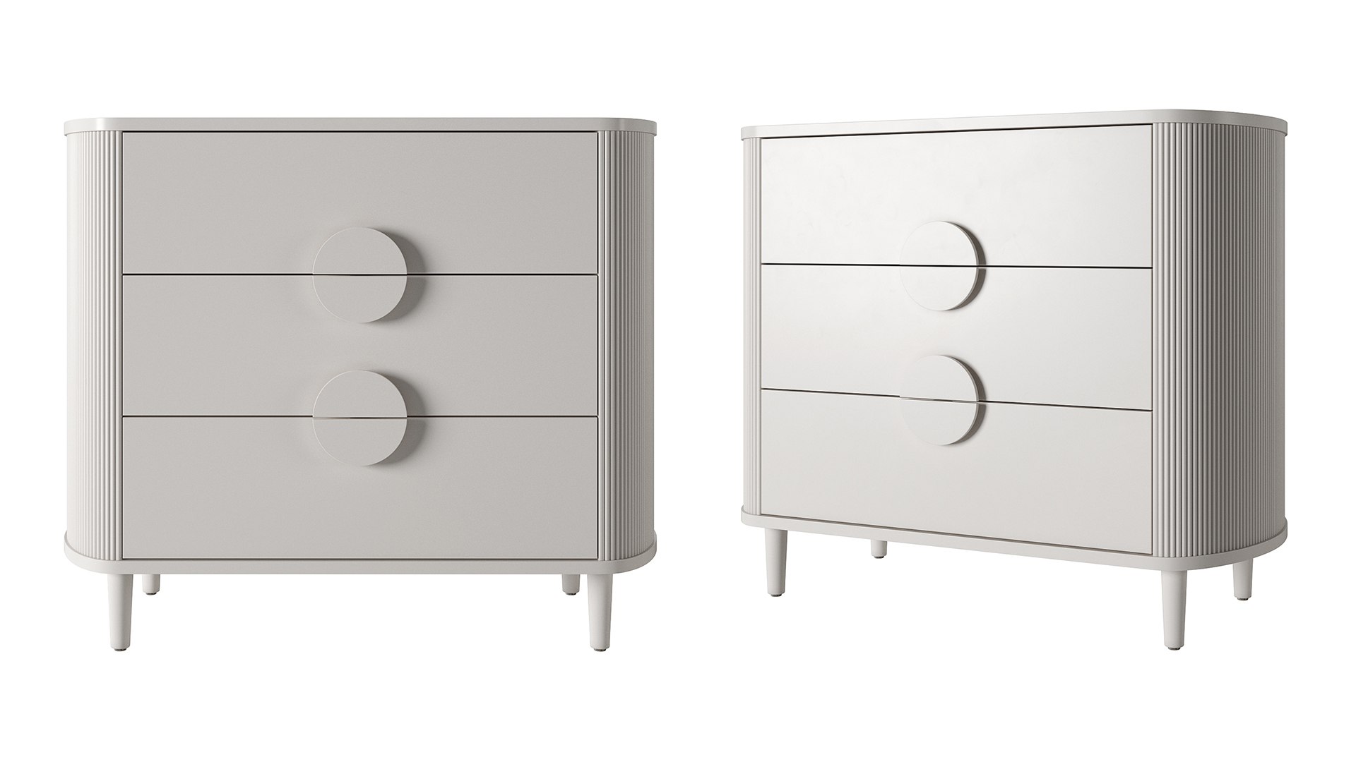 3D Crate And Barrel Roselle 3 Drawer Model TurboSquid 2194469