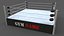 3D PBR Modular Professional Wrestling Rings 18ftx18ft model