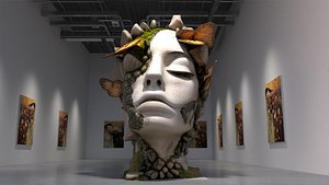 Abstract Artistic Face Sculpture 3D Model