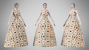 Dress 32 Abstract Tribal Stripe 3D model