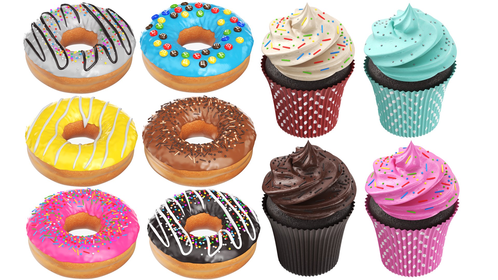3D model Detailed Donuts And Cupcakes Collection https://p.turbosquid.com/ts-thumb/6G/3AjJpY/nG/1/jpg/1714279735/1920x1080/fit_q87/4e690397a8787e8829ed0fce56b71bed8a54c46f/1.jpg