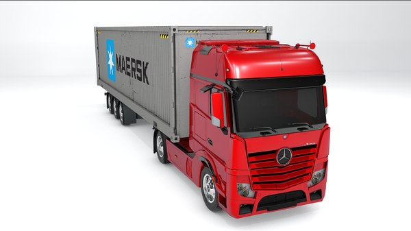 3D mercedes benz actros red model - TurboSquid 1559647