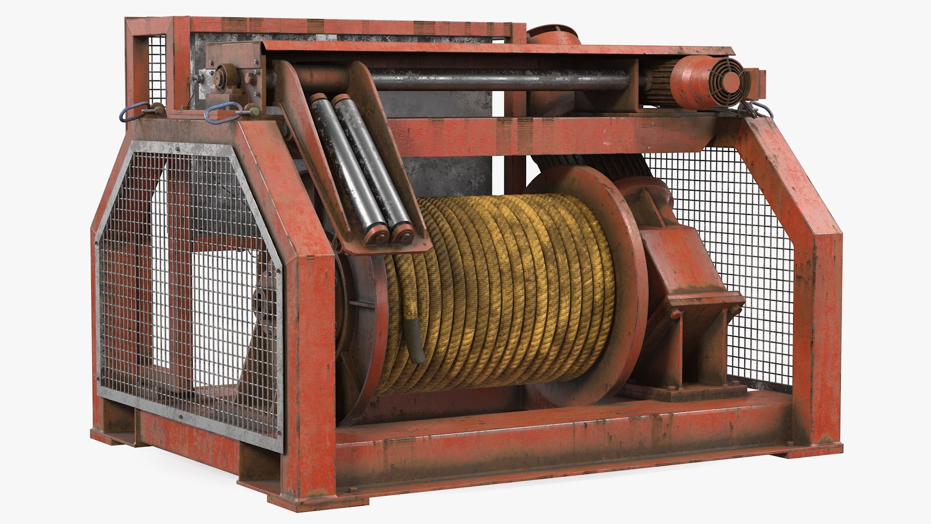 Hydraulic Mooring Winch Rusty 3D model preview