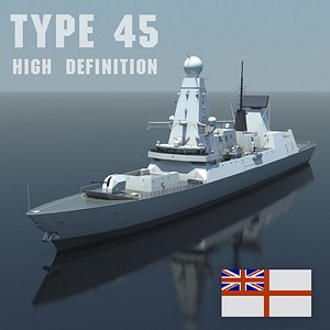 Type 45 Destroyer, High quality 3D model