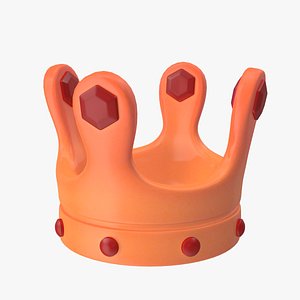 Orange Crown with Red Jewels Stylized