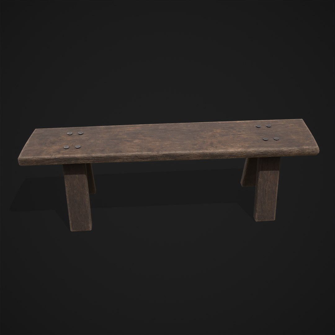 3D Table Bench model TurboSquid 1824589