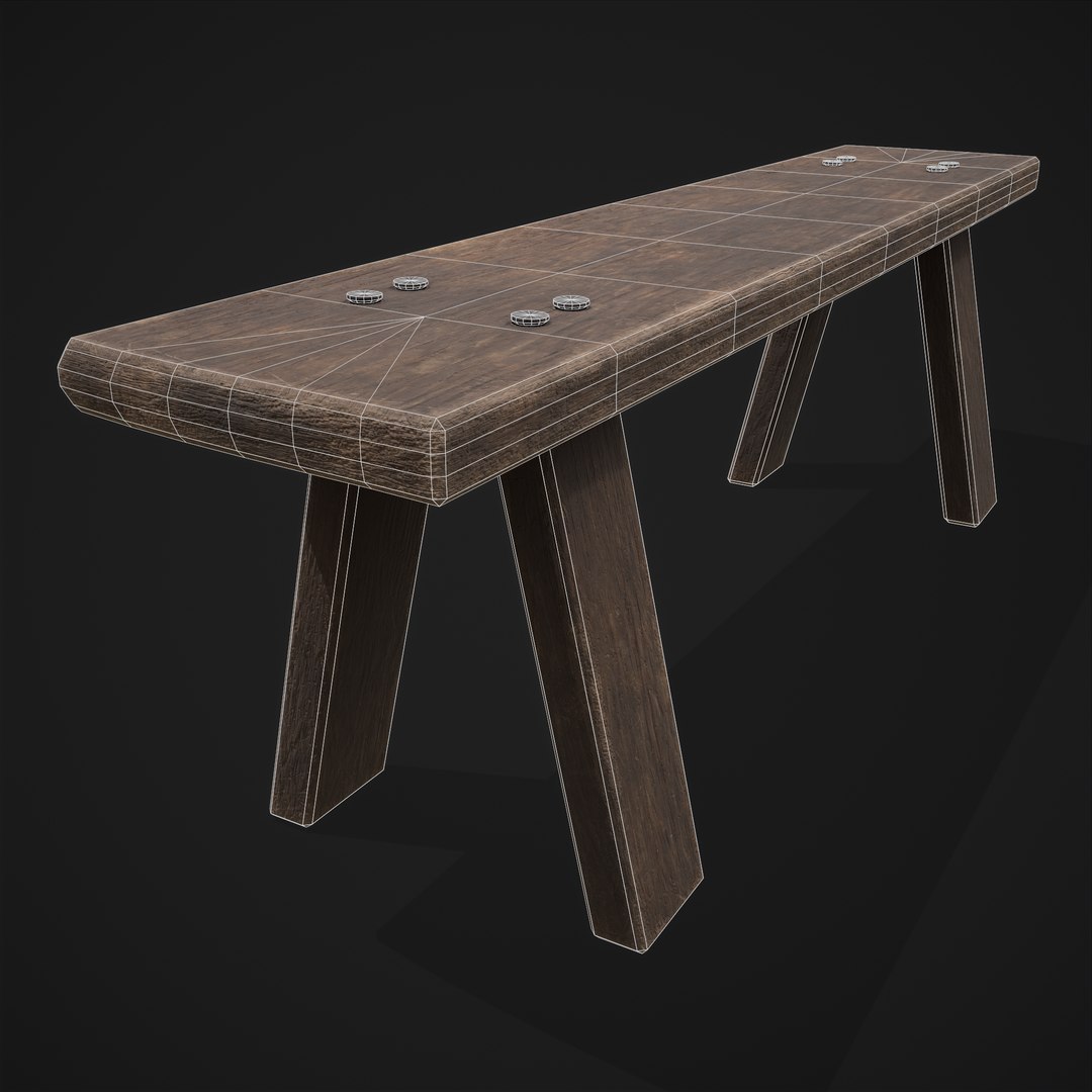 3D Table Bench model TurboSquid 1824589