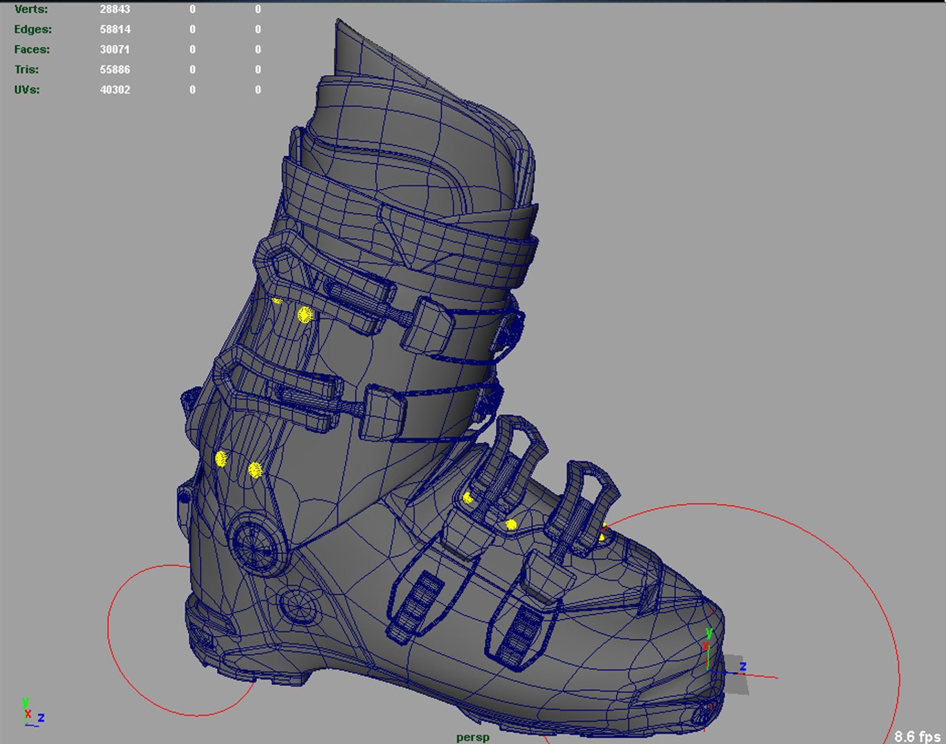 3d Ski Boot Model