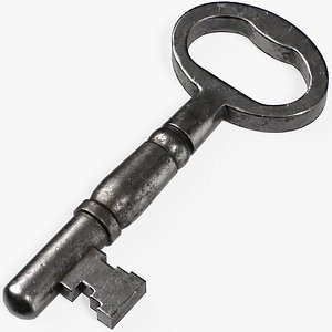 Small Iron Key 01 - Triple A Game Ready 3D model