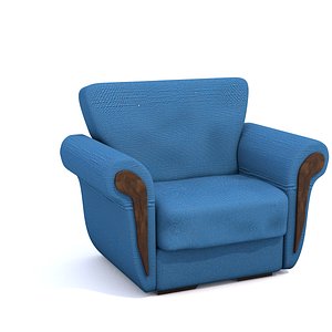 3d blue chair model