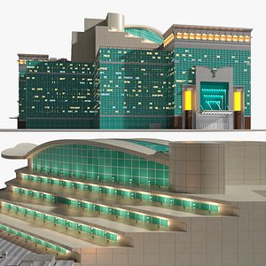 Dome Top Retail Complex Illuminated