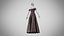 Robe 08 en velours gris avec motif