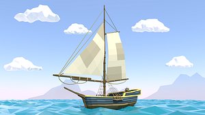 Ship Low Poly 3D model