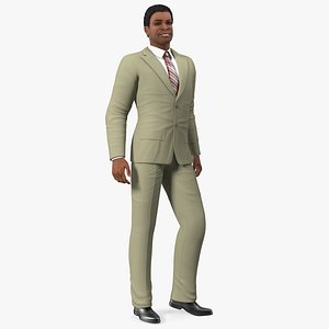 Light Skin Black Man in Formal Suit 3D model
