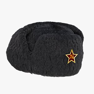 3D USSR Ushanka Hat Rigged Fur Winter Hat CCCP