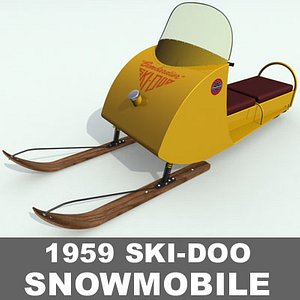antique snowmobile 3d model