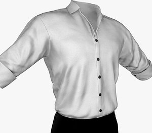 white suit shirt rolled 3D