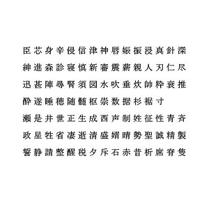 Chinese MS PMincho font set11 CG CAD data
