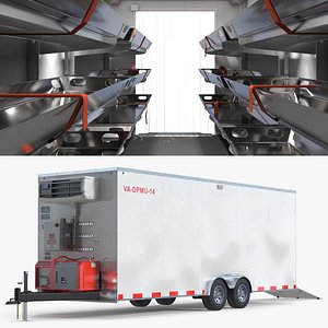3D Mobile Morgue Trailer Carrier Cooled Kubota Powered with Interior