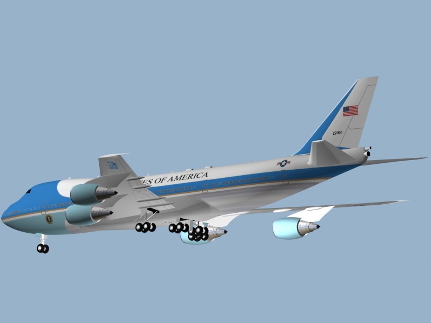 3d Model B 747-200 Air Force