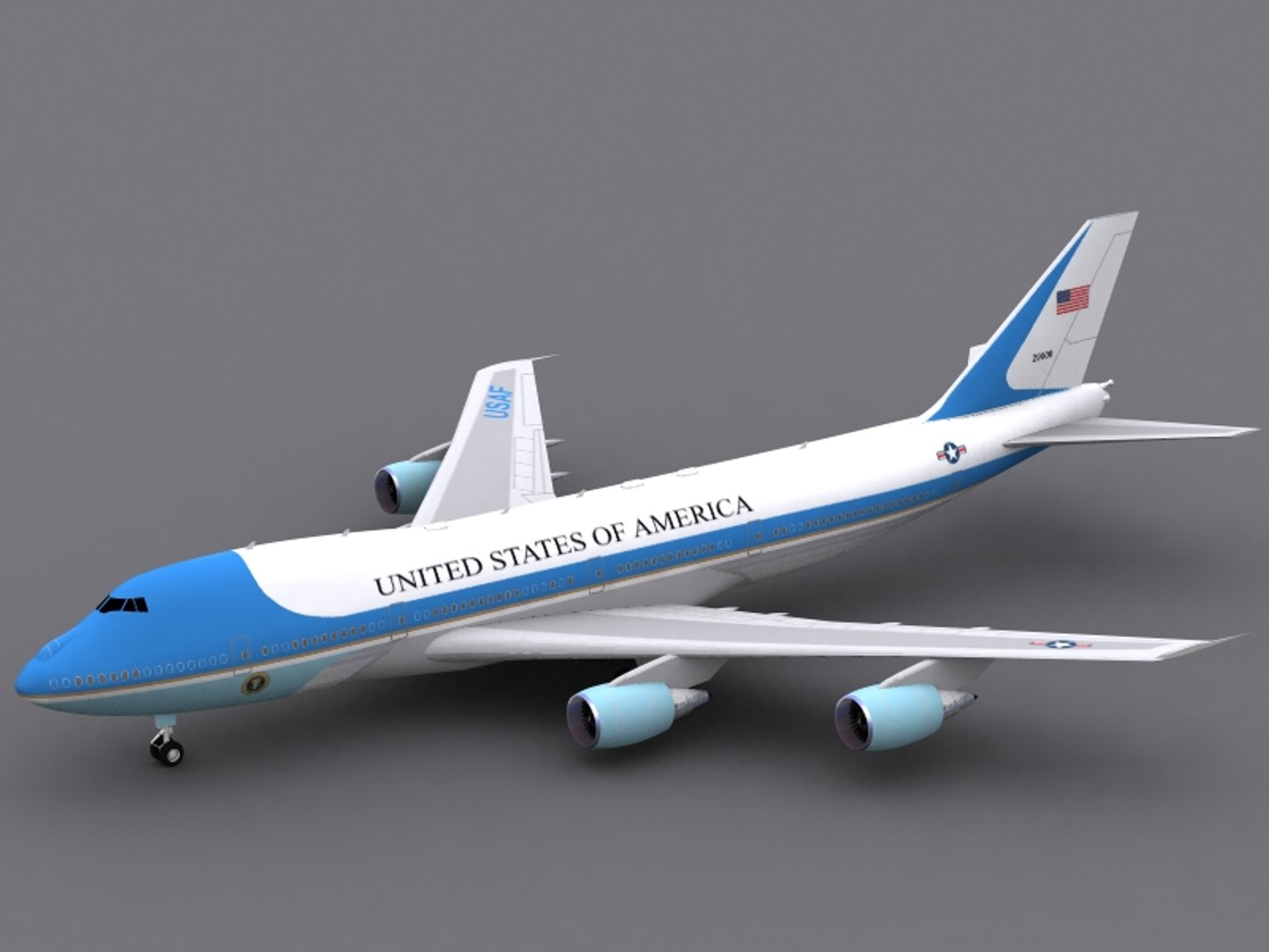 3d Model B 747-200 Air Force